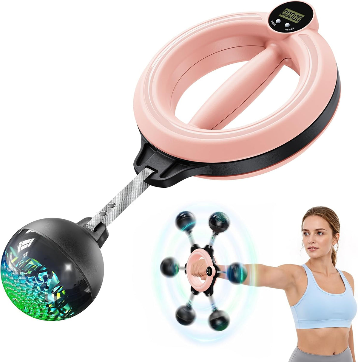 360 Arm Trainer in pink with built-in LCD counter